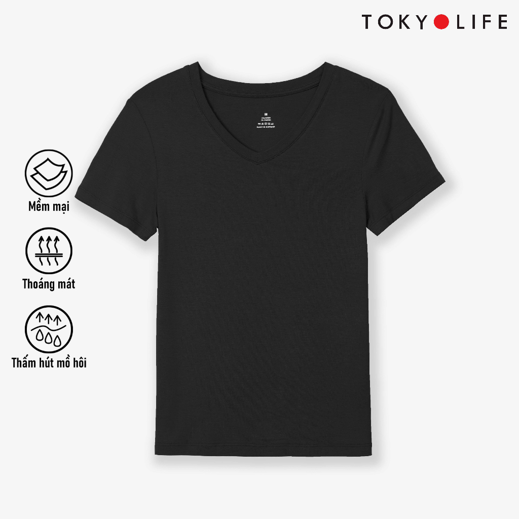 Áo T-Shirt NỮ cổ tim dáng suông TOKYOLIFE C9TSH514M
