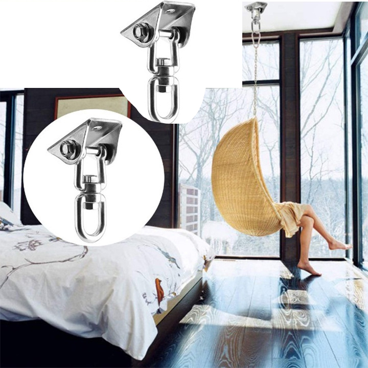 Móc treo xích đu, treo ghế đu Móc Treo Cố Định Đĩa Ghế Bộ móc treo xoay 360 độ treo võng yoga
