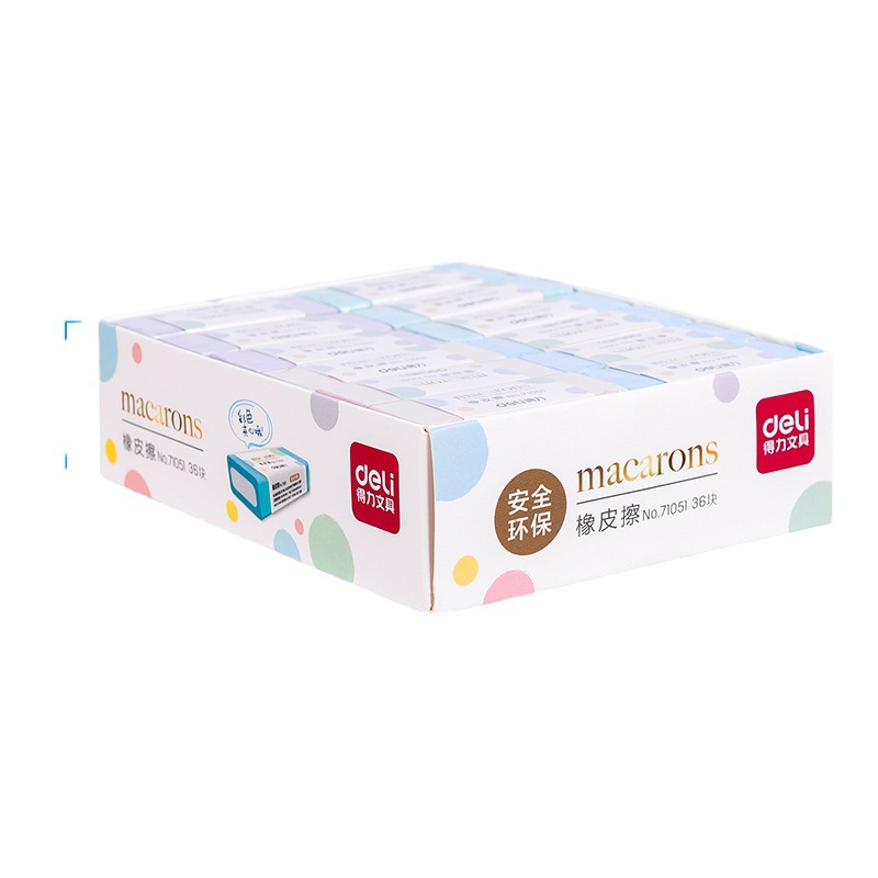 Gôm tẩy Deli Macrarons tẩy sạch không bụi mã 71051 màu ngẫu nhiên