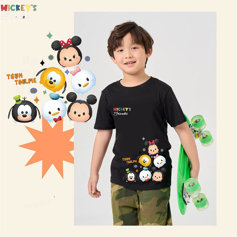 Áo thun cộc tay hình Mickey Friends cho bé trai bé gái,áo phông TANOSA cho bé chất cotton size 13-33kg