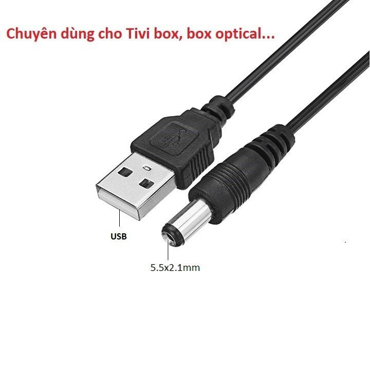 CÁP NGUỒN SẠC LOA, TIVIBOX, QUAT, ĐÈN NĂNG LƯỢNG CỔNG USB đầu 3.5*1.1mm , 5.5*2.1mm - DIY1088.1089