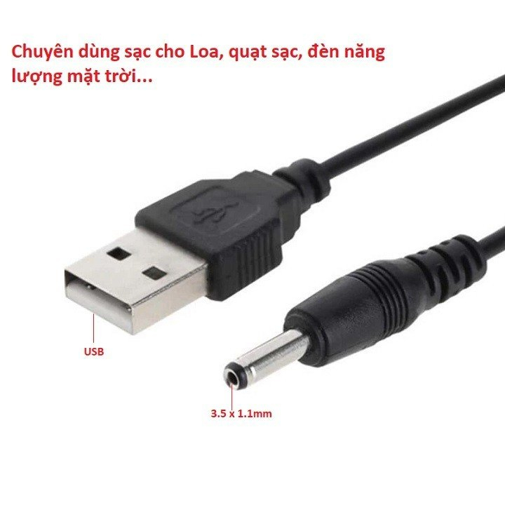 CÁP NGUỒN SẠC LOA, TIVIBOX, QUAT, ĐÈN NĂNG LƯỢNG CỔNG USB đầu 3.5*1.1mm , 5.5*2.1mm - DIY1088.1089