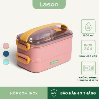 Hộp cơm 2 tầng Enjoying Lason, cà men đựng cơm, lõi inox an toàn HC00720