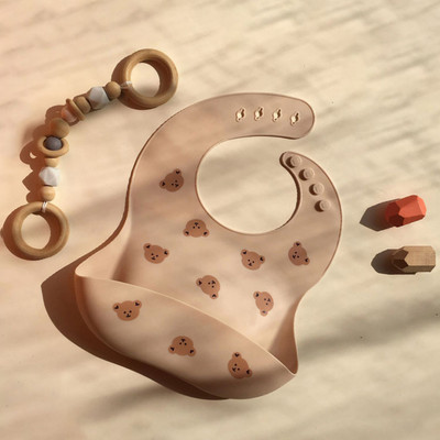 Yếm ăn dặm cho bé KidsWorld Dotoodot Babyboo phong cách Hàn Quốc có máng silicon không bám bẩn