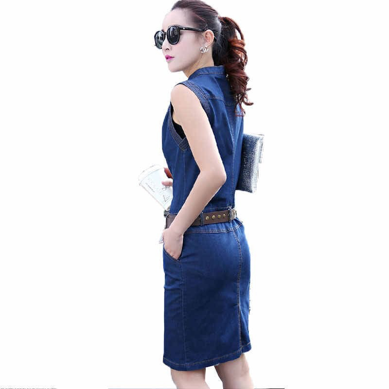store xả kho tri ân đầm jean cổ xẻ chữ V cut có túi và dây kéo hông k kèm nịt