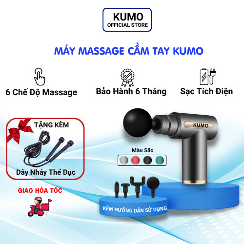 Máy Massage Mini KUMO Mát Xa Cổ Vai Gáy 4 Đầu 6 Chế Độ Sạc Tích Điện Giảm Đau Cứng Cơ