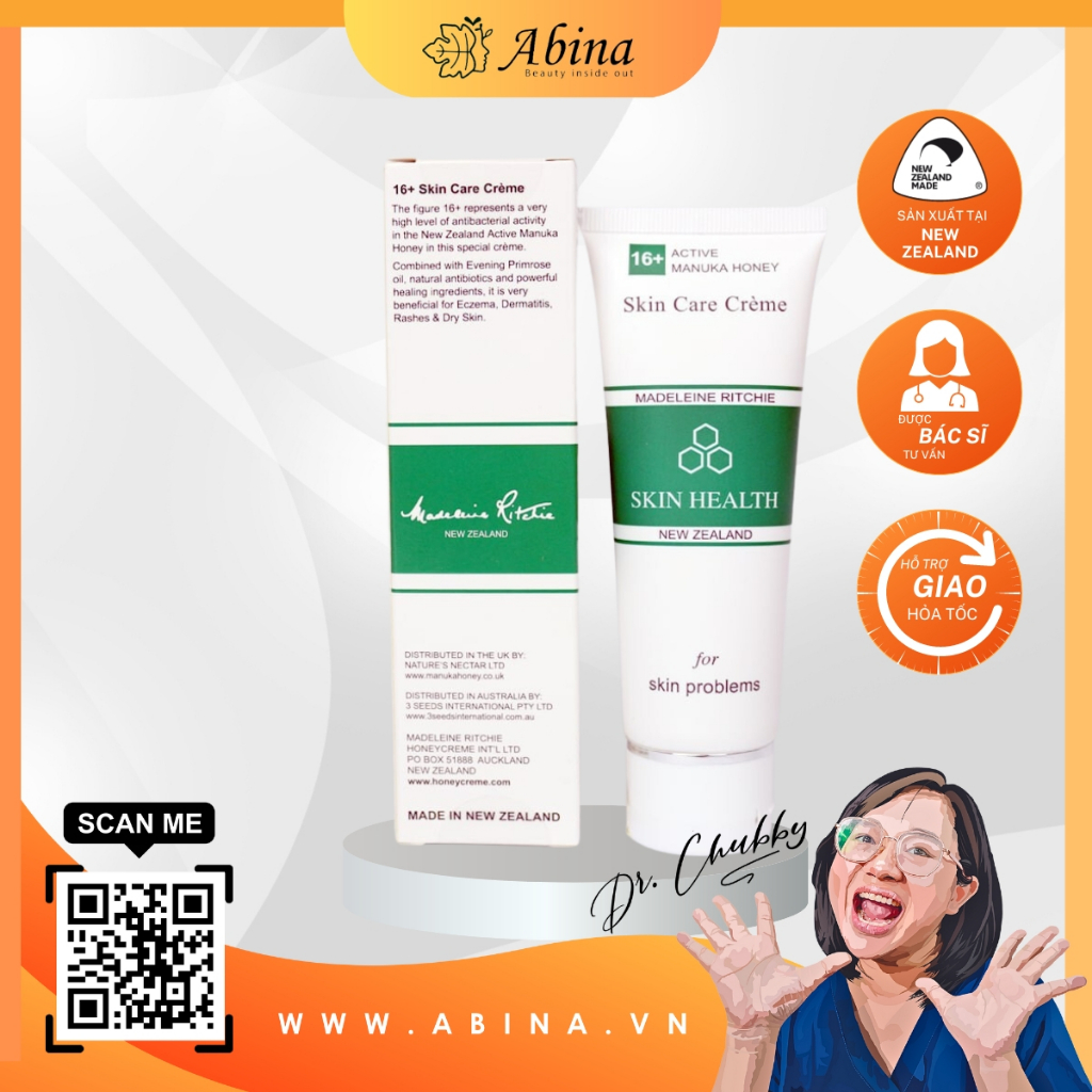 Kem manuka 16+ phục hồi da nhiễm cort, viêm da cơ địa dị ứng, mỏng đỏ yếu nhạy cảm Madeleine Ritchie 80mL Dr Chubby