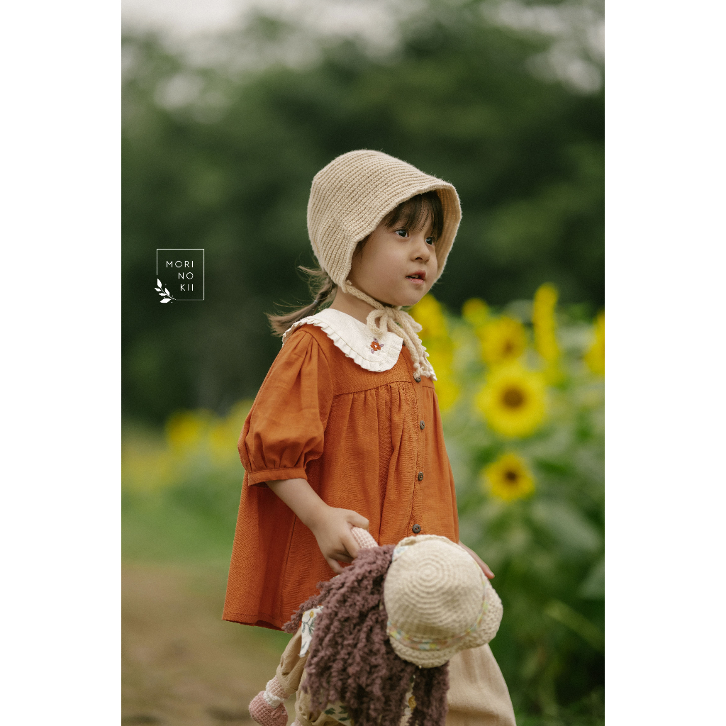 Áo sơ mi thêu hoa thủ công bé gái 7-25kg | Kiyo-chan by Morinokii