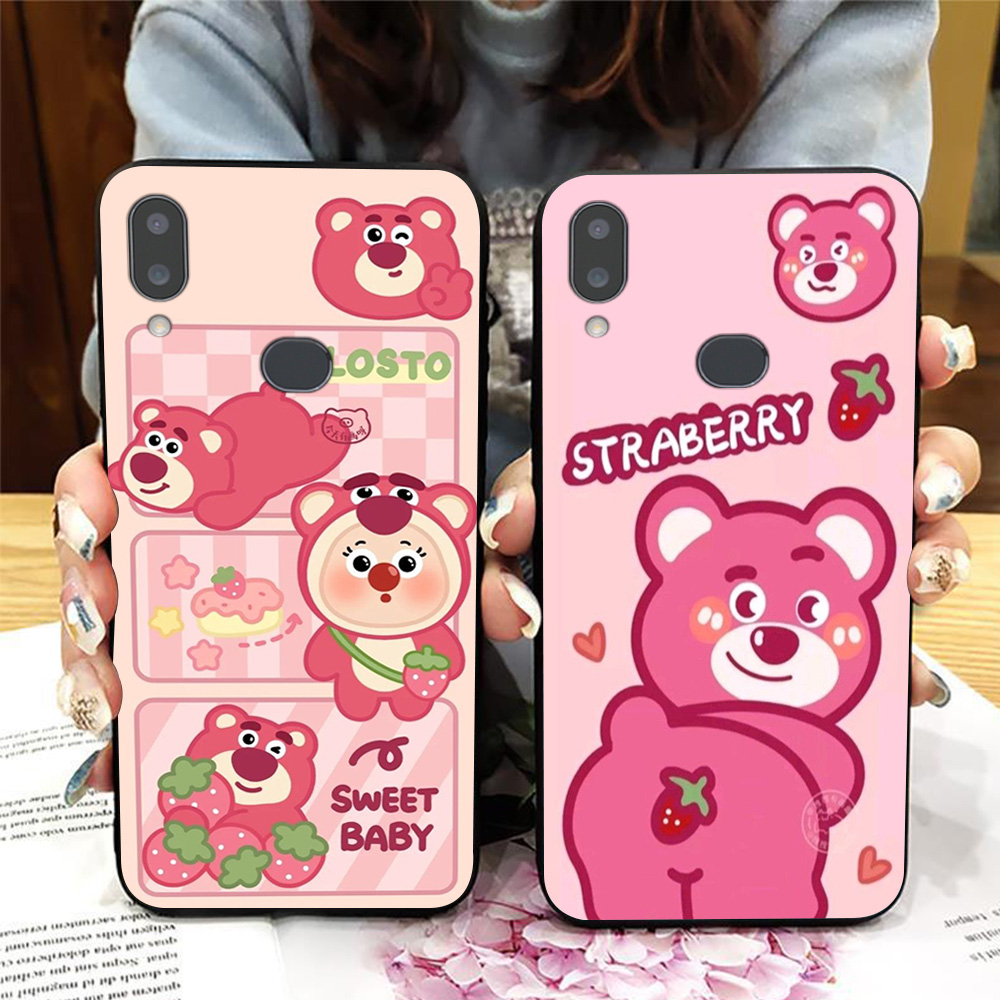 Ốp lưng Samsung a10s in hình gấu dâu siêu cute,dễ thương