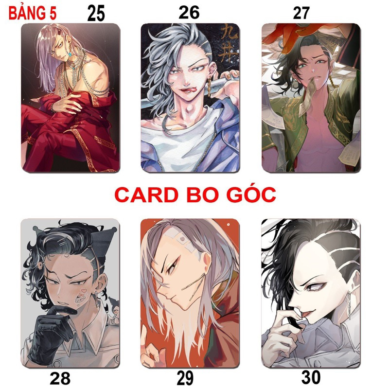 Card bo góc anime Tokyo Revengers 6 ảnh khác nhau / Thẻ cảd kịch trường của Takemichi Tokyo Revengers mikey sano manjiro
