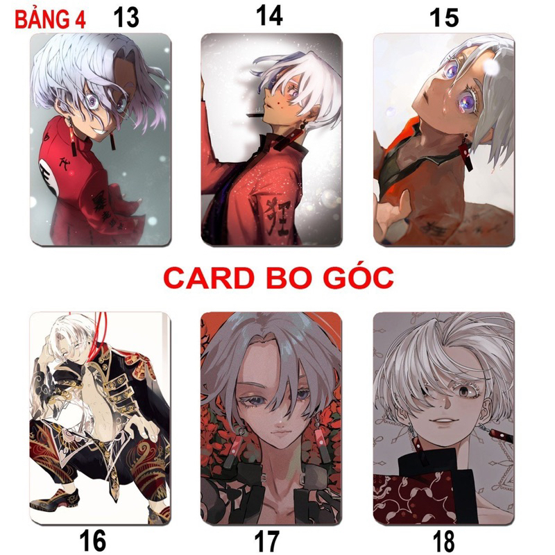 Card bo góc anime Tokyo Revengers 6 ảnh khác nhau / Thẻ cảd kịch trường của Takemichi Tokyo Revengers mikey sano manjiro