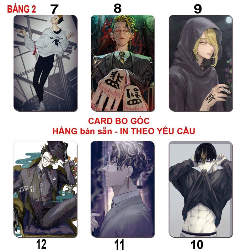 Card bo góc anime Tokyo Revengers 6 ảnh khác nhau / Thẻ cảd kịch trường của Takemichi Tokyo Revengers mikey sano manjiro