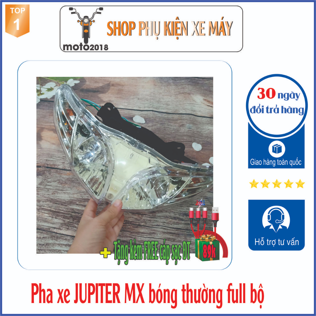 Cụm pha đèn Loại Mắt Cáo cho xe JUPITER MX/ GRAVITA (424) + Mặt Kính đồng hồ Jupiter MX (2944)