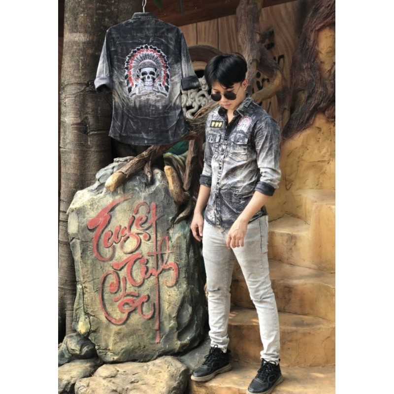 SƠ MI NAM THÊU THỔ DÂN FULL LƯNG FULL CHỈ- KHÔNG XÙ LÔNG