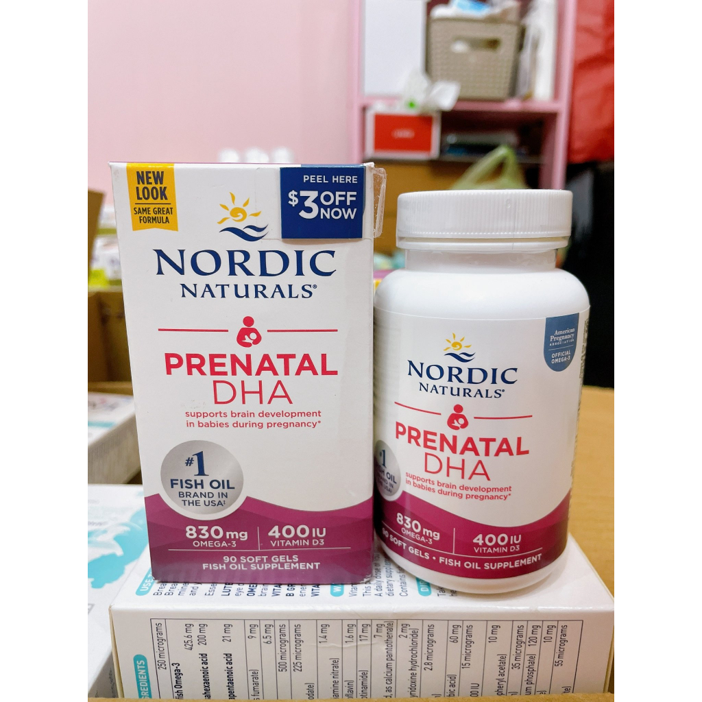 Nordic Naturals Prenatal DHA 830 mg Omega-3 400 IU Vitamin D3 90 viên bổ sung DHA và Omega-3 cho mẹ bầu