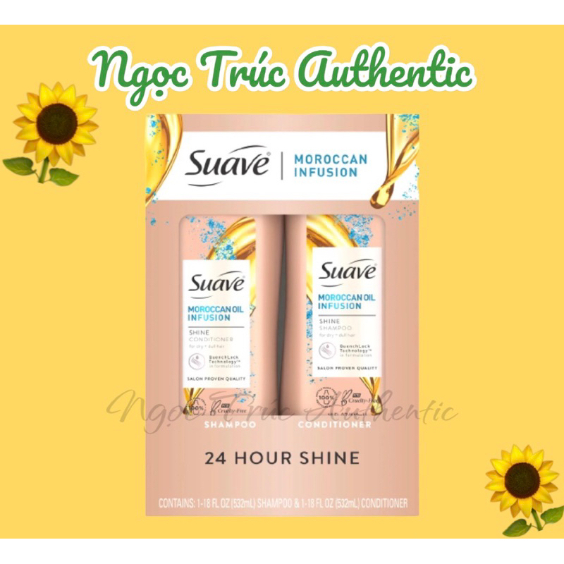 Set dầu gội và dầu xả Suave phục hồi tóc 532ml - bill US