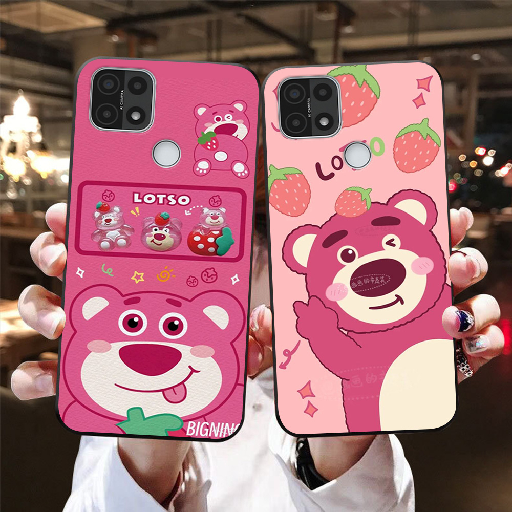 Ốp lưng oppo a15 / oppo a15s in hình gấu dâu siêu cute,dễ thương
