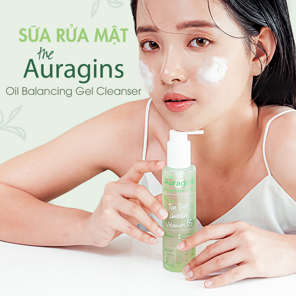 Gel rửa mặt The Auragins Oil Balancing Gel Cleanser làm sạch sâu cho da dầu mụn