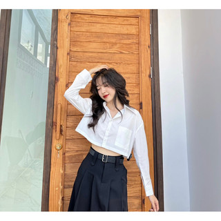 Áo sơ mi croptop tay dài
