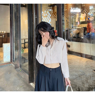 áo sơ mi croptop tay dài