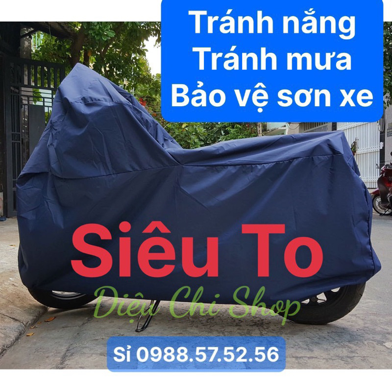 ÁO TRÙM XE MÁY -BẠT TRÙM XE MÁY VẢI DÙ CAO CẤP SIZE TO