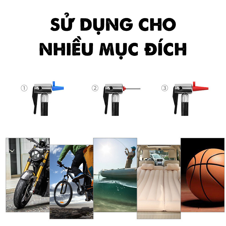 Máy Bơm Lốp Ô Tô Xe Hơi Thông Minh ZY-5201 Phiên Bản Nâng Cấp (Tự động ngắt theo cài đặt, xi lanh 25mm)