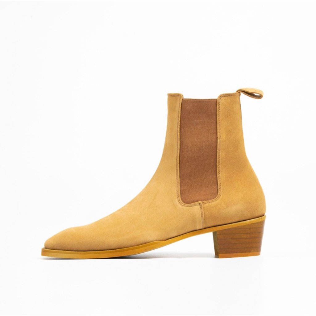 The Dakana Chelsea Boots In Suede Giày Bốt Nam Da Lộn Tobacco da bò màu nâu đế khâu handmade gót 5cm chính hãng