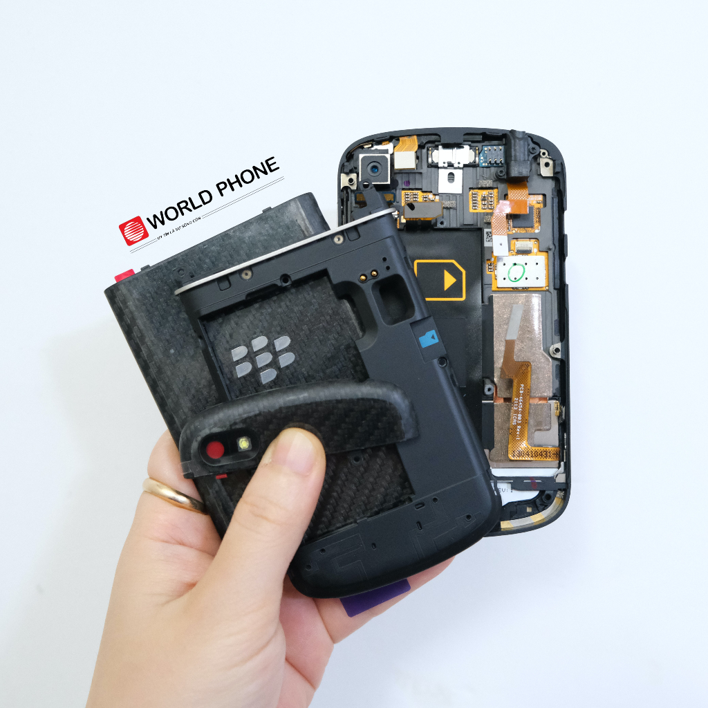 Bộ vỏ full BB Blackberry Q10 đen, gồm màn, viền khung, nắp, phím BB Q10 zin new