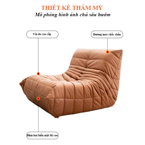 Ghế Lười Sofa, Ghế Lười Thư Giãn Togo Armchair Nhiều Màu Phong Cách Bắc Âu - Chất Liệu Da PU Cao Cấp - Tặng Kèm Đôn | BigBuy360 - bigbuy360.vn