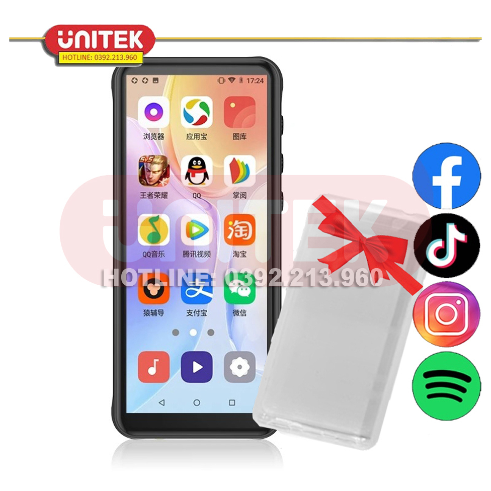 (Hỗ Trợ Tiếng Việt) Máy Nghe Nhạc Android 8.1 MP4 Màn Hình Cảm Ứng 4.0 Inch Bluetooth WiFi Ruizu Z80 - Bản Quốc Tế 2023