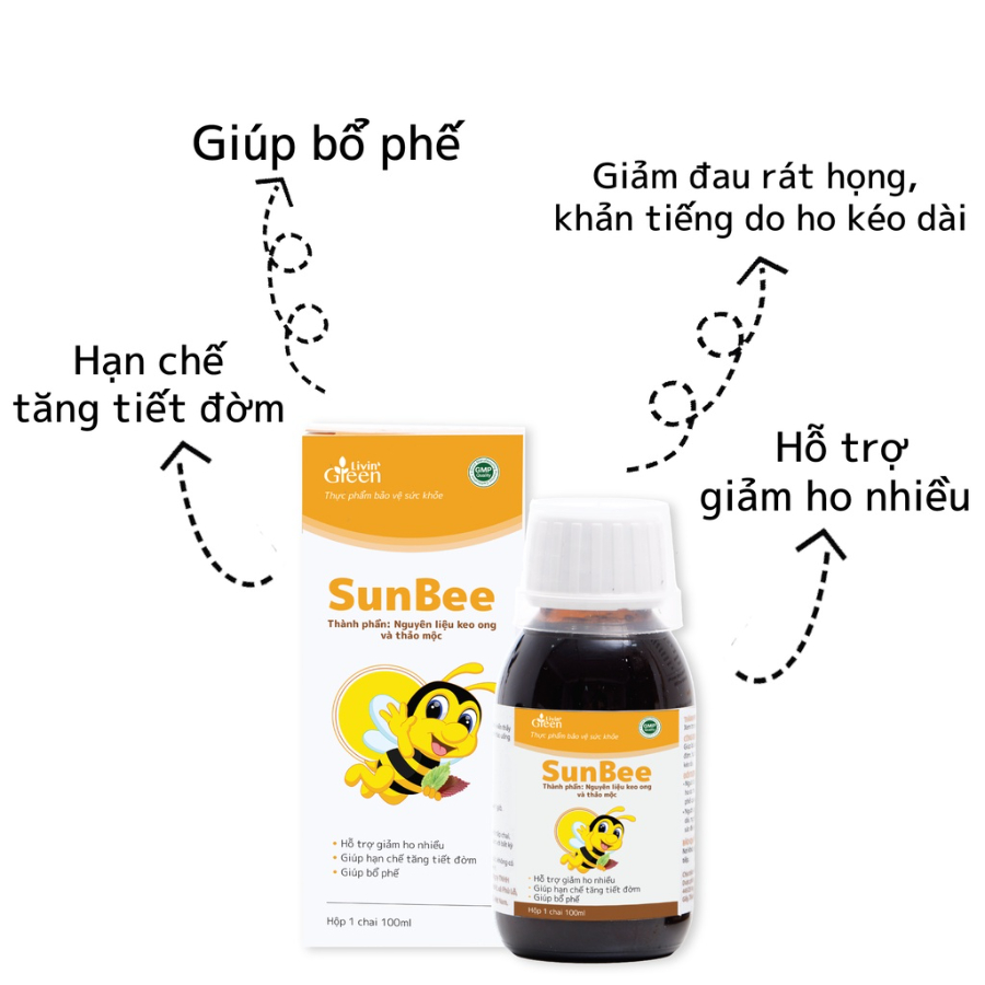 Siro ho KEO ONG đậm đặc SunBee 100ml giảm ho, loãng đờm cho bé