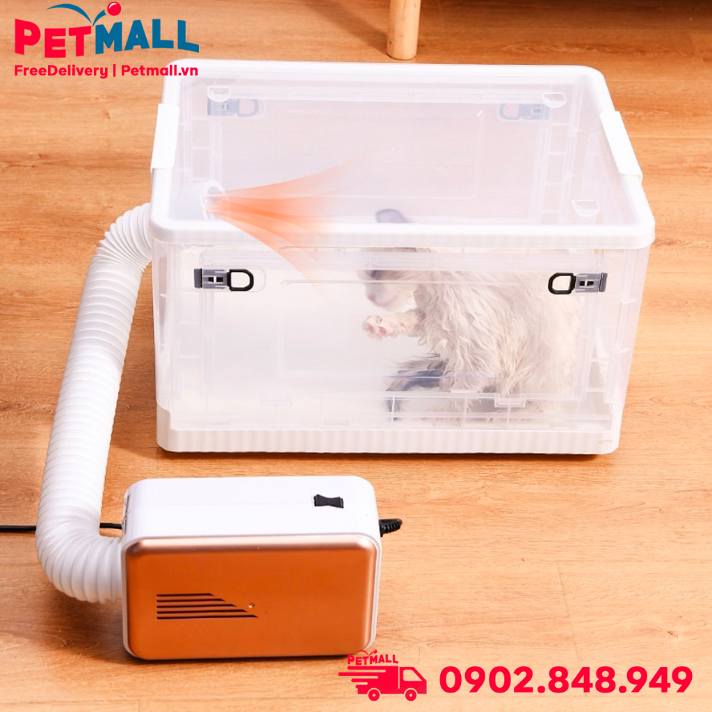 Bộ hộp và máy sấy lông SONICE Pet Hair Dryer Size L 42.5x35.5x61.5cm - Hỗ trợ làm khô lông an toàn sau khi tắm Petmall