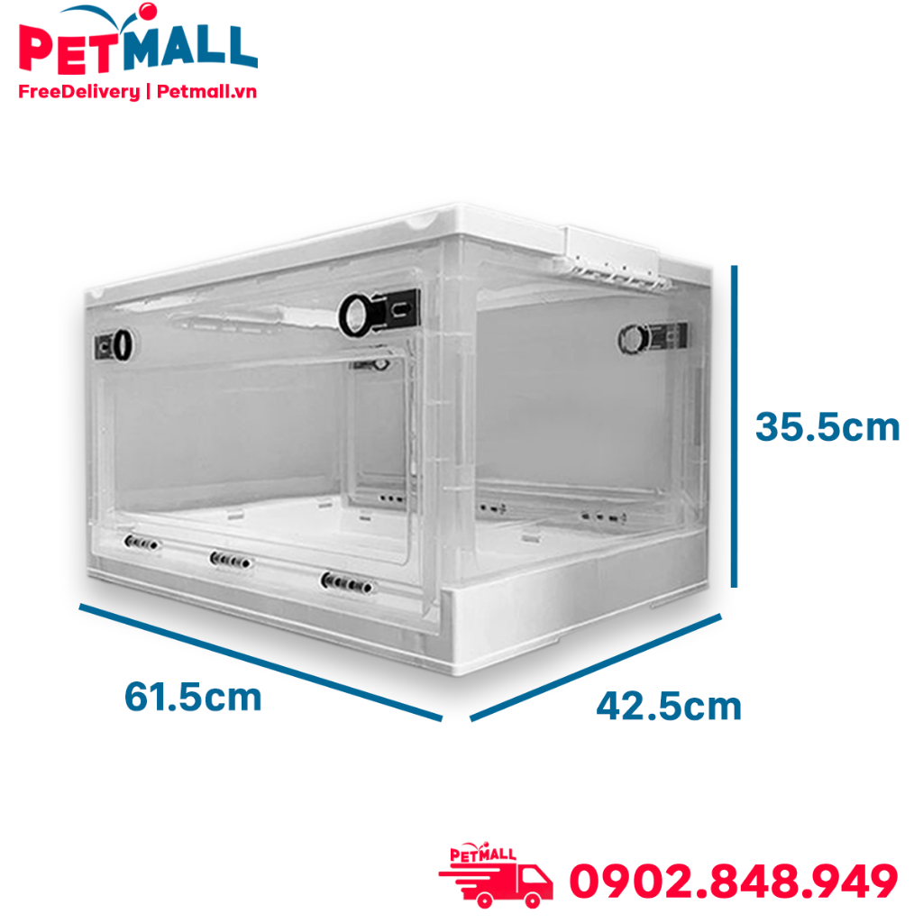 Bộ hộp và máy sấy lông SONICE Pet Hair Dryer Size L 42.5x35.5x61.5cm - Hỗ trợ làm khô lông an toàn sau khi tắm Petmall