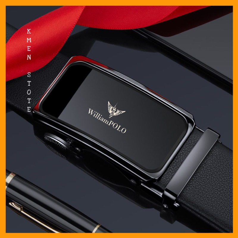 Thắt lưng nam thời trang chất da cao cấp WILLIAM POLO - Dây nịt chất da bò cho Nam hàng cao cấp