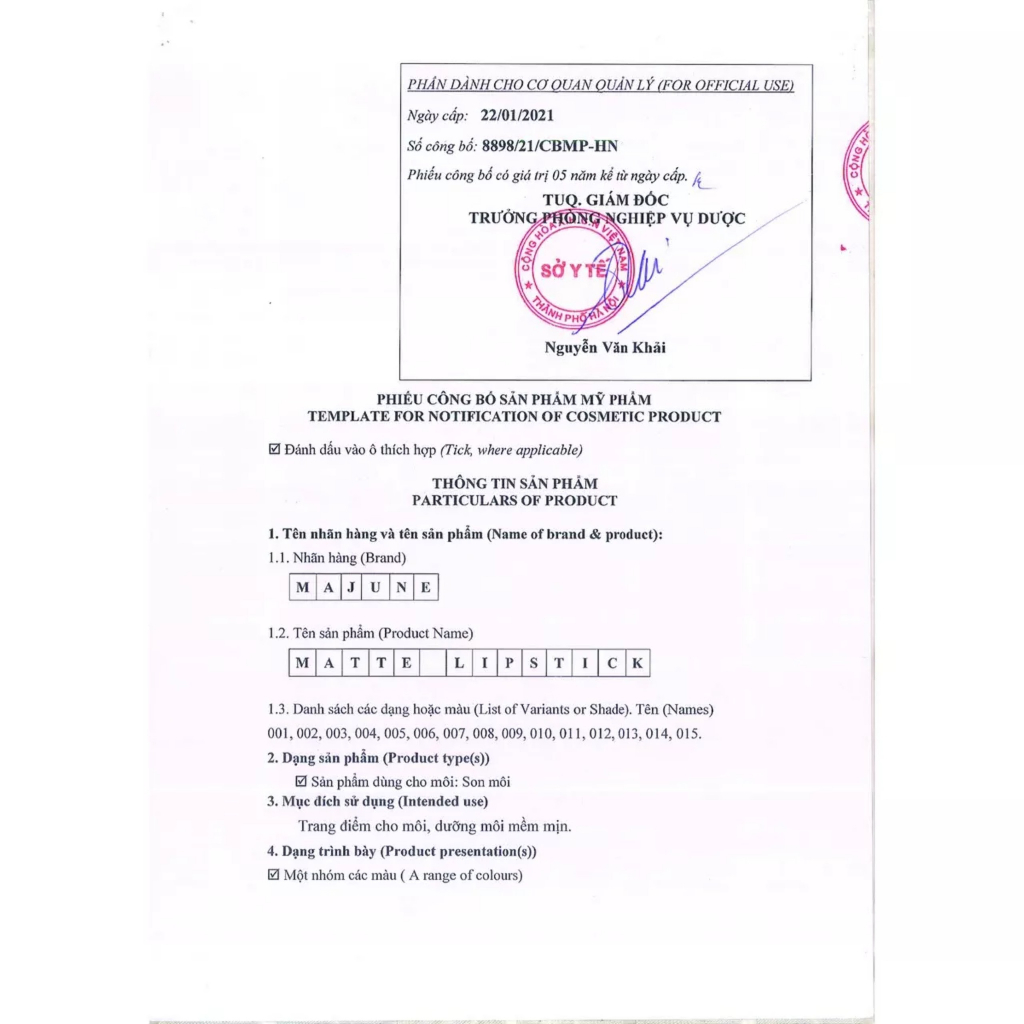 Son lì mịn môi thiên nhiên MAJUNE 3.5g màu 006 DARK PINK mềm mại và lâu trôi