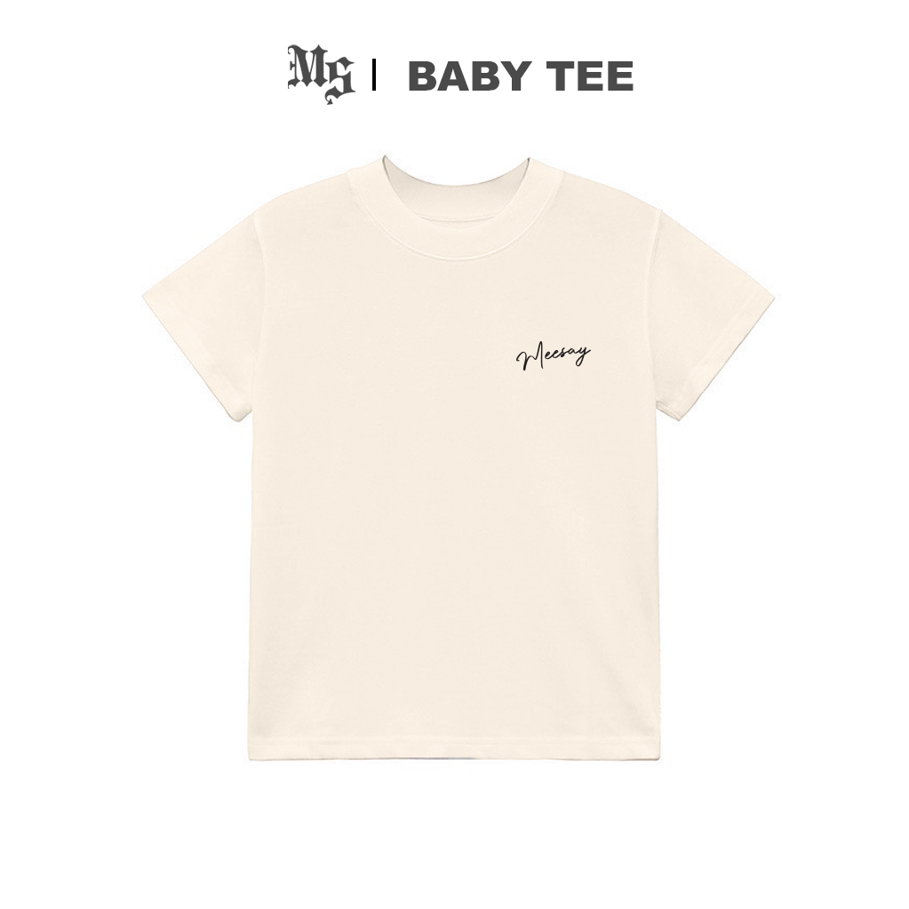 Baby tee áo thun basic signature Meesay vải cotton cao cấp co giãn, dày dặn