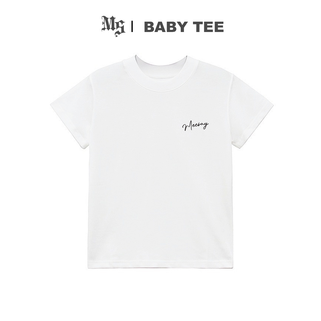 Baby tee áo thun basic signature Meesay vải cotton cao cấp co giãn, dày dặn