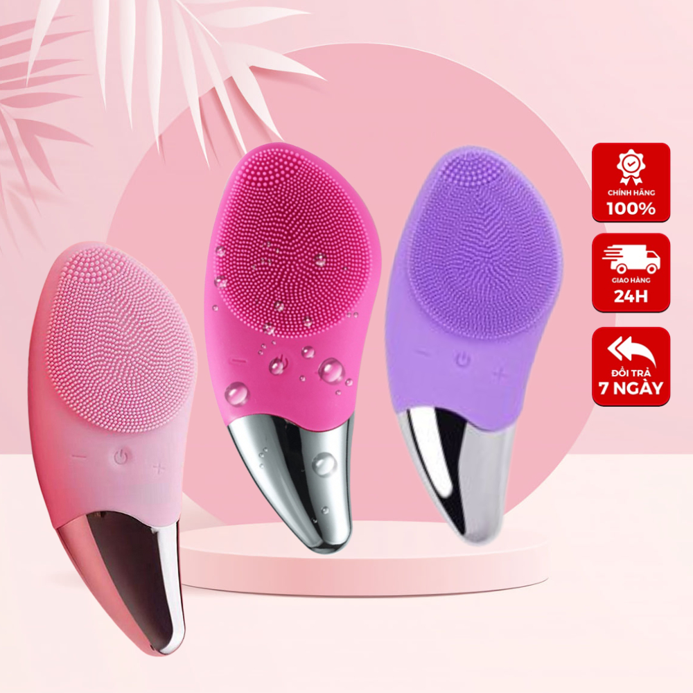 Máy rửa mặt Sonic Facial Brush Zuka Beauty nâng cơ mặt 3 in 1 sóng siêu âm 1 hộp