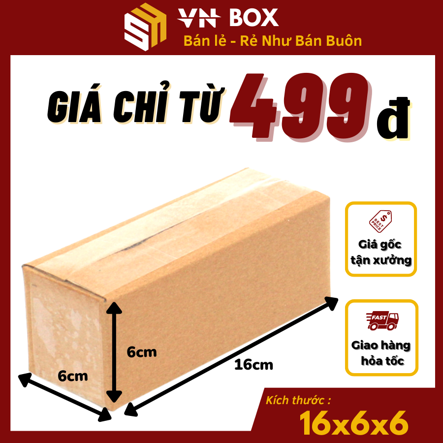 Hộp carton đóng hàng combo 100 hộp 16x6x6 - VN Box