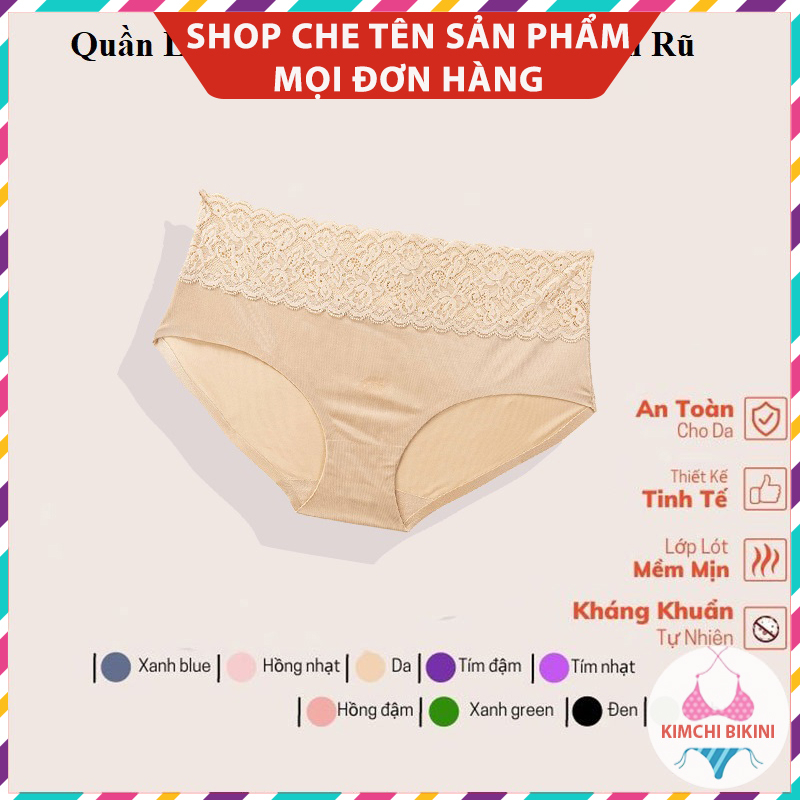Quần lót su ren hoa điệu đà quyến rũ KIMCHIBIKINI chíp nữ cạp chun sexy tôn dáng nâng mông QL156