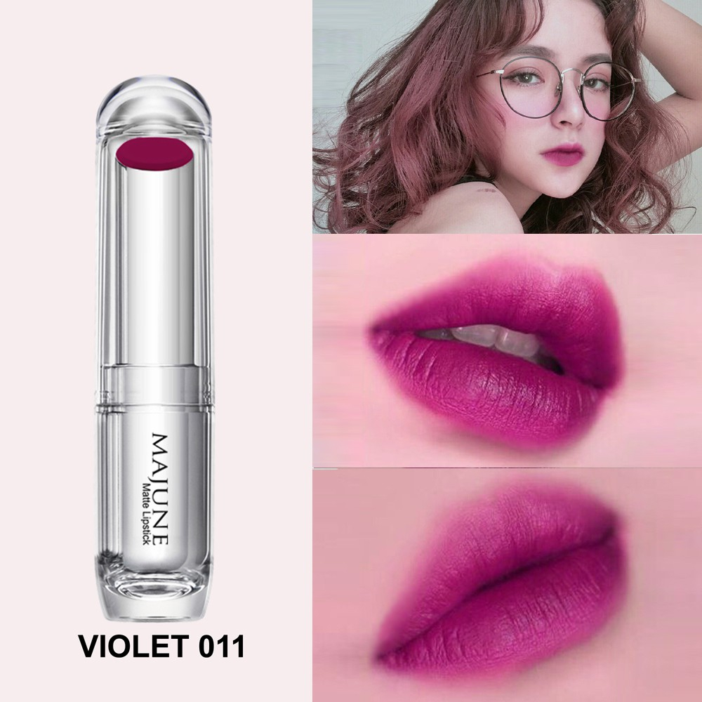 Son lì mịn môi thiên nhiên MAJUNE 3.5g màu 011 VIOLET mềm mại và lâu trôi