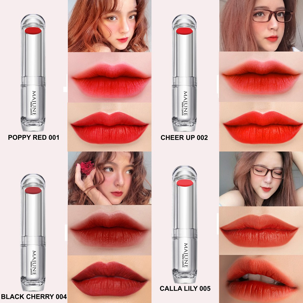 Son lì mịn môi thiên nhiên MAJUNE 3.5g màu 011 VIOLET mềm mại và lâu trôi