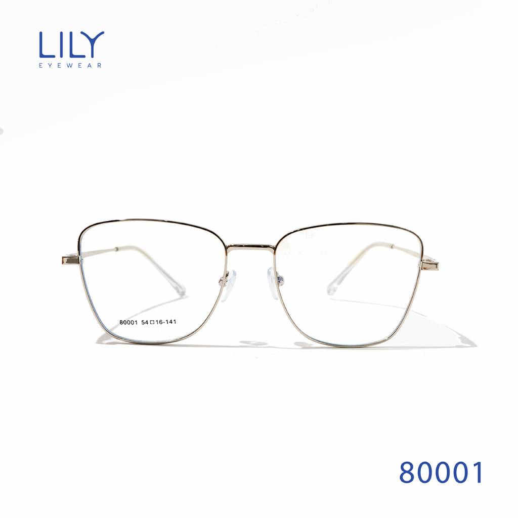 Kính mắt mèo nam nữ LILYEYEWEAR chất liệu kim loại thanh mảnh thời trang 80001