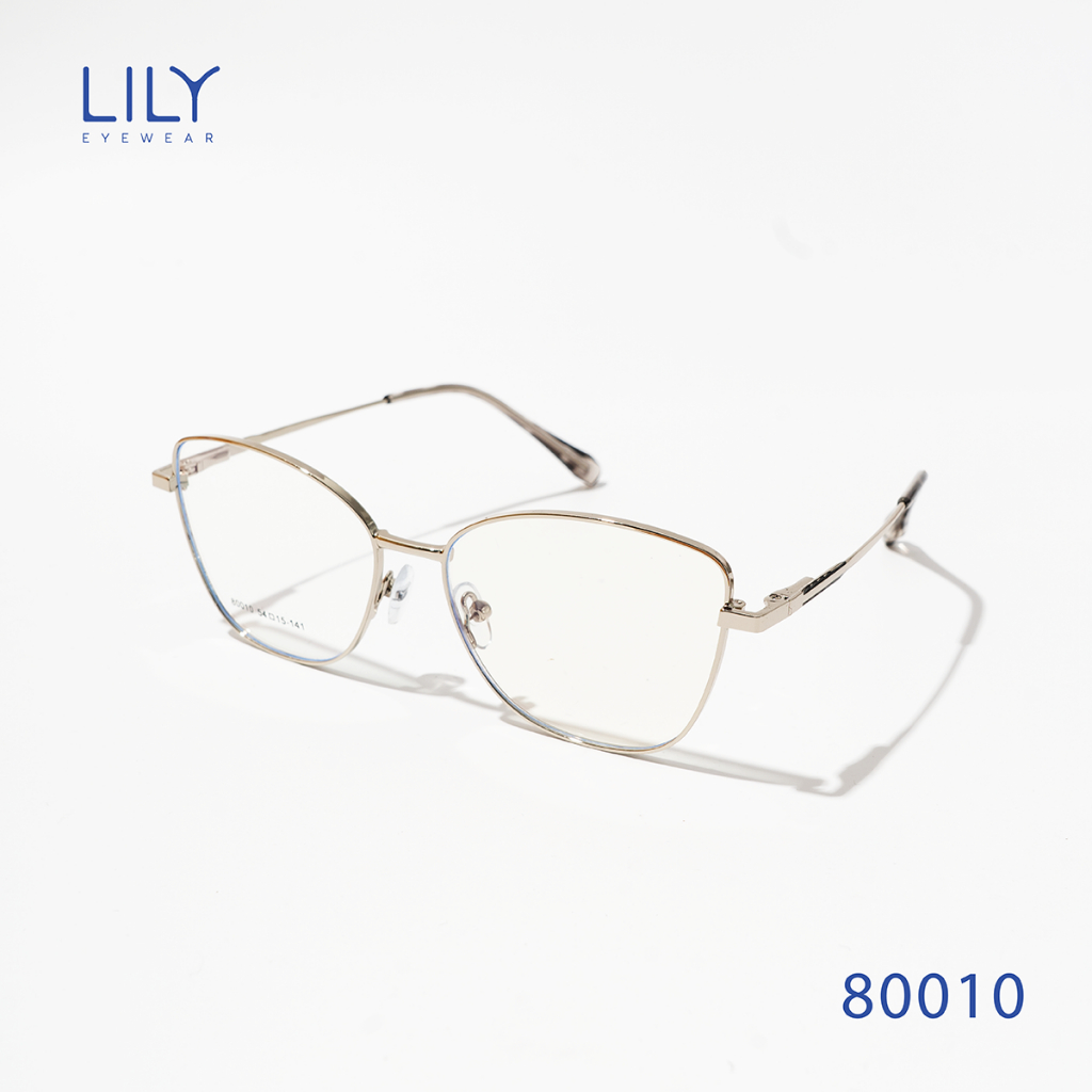 Kính mắt mèo nữ LILYEYEWEAR chất liệu kim loại thanh mảnh thiết kế thời trang 80010