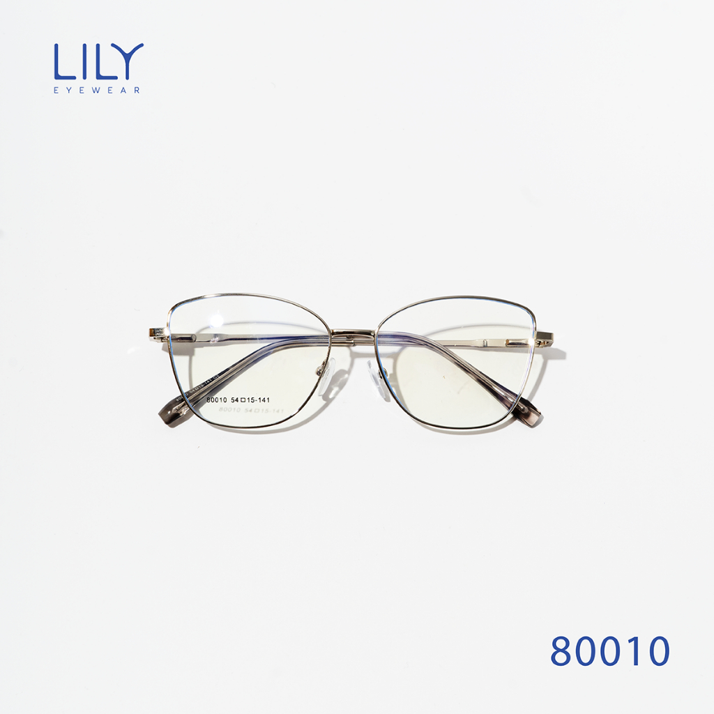 Kính mắt mèo nữ LILYEYEWEAR chất liệu kim loại thanh mảnh thiết kế thời trang 80010