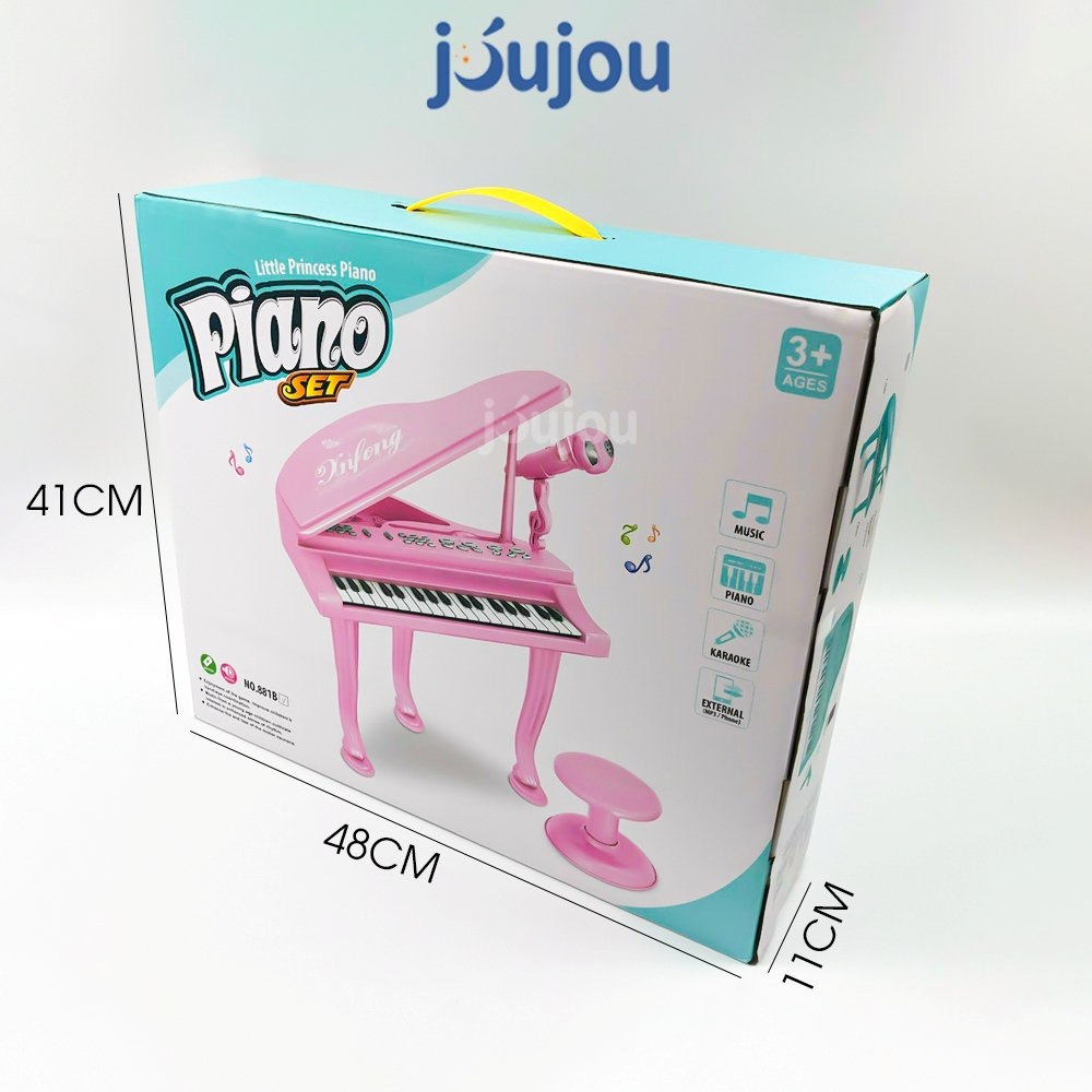 Đàn Piano cho bé màu hồng cao cấp JuJou cỡ to đại có ghế ngồi kèm micro chuẩn âm thanh