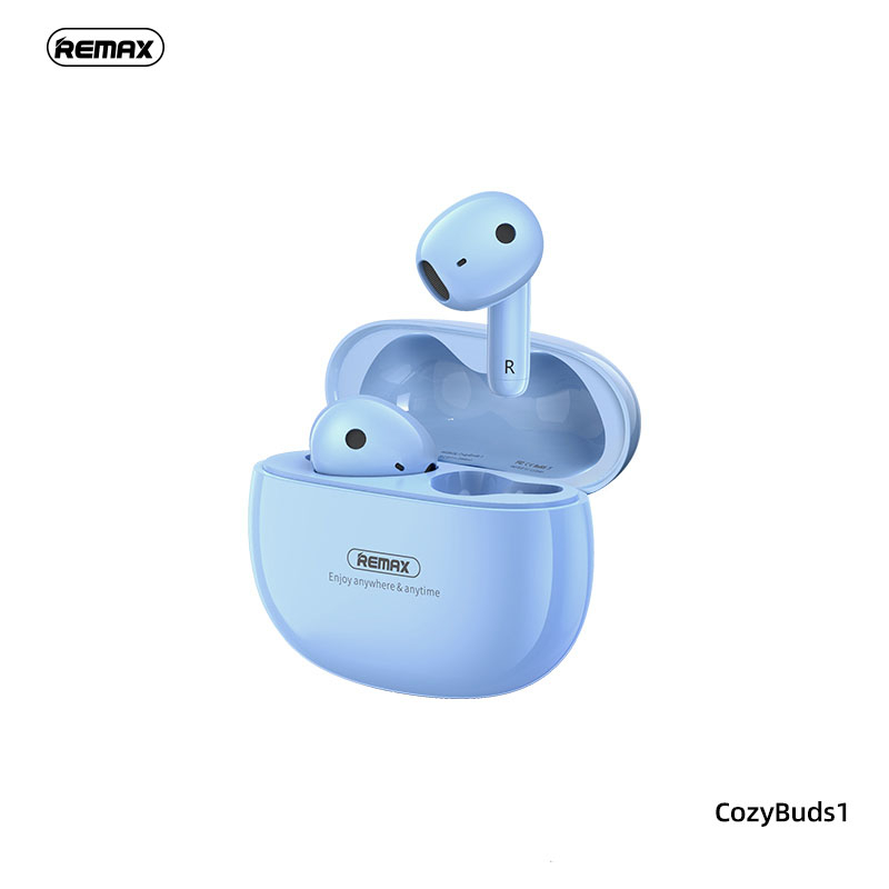 Tai nghe không dây Bluetooth REMAX màu xanh dương có micro đàm thoại cho model CozyBuds1