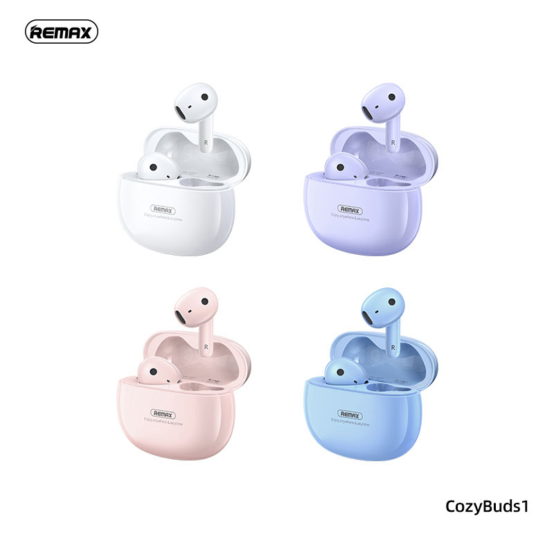 Tai nghe không dây Bluetooth REMAX màu xanh dương có micro đàm thoại cho model CozyBuds1