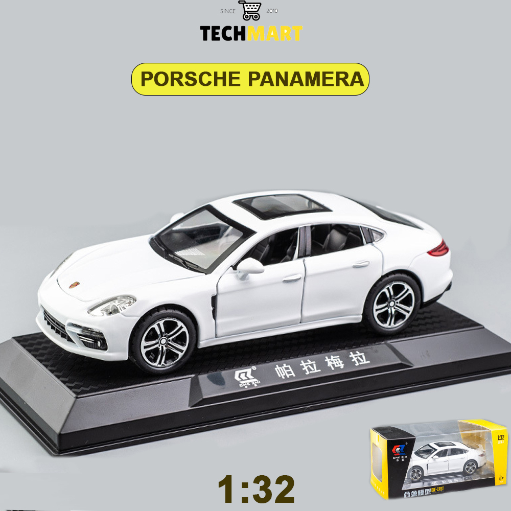Xe mô hình tỉ lệ 1:32 Porsche Panamera hãng Chezhi chất liệu kim loại, có đèn và âm thanh