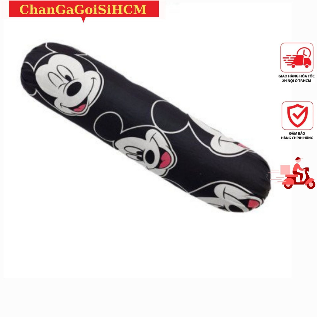 Vỏ gối ôm 35x100cm chất liệu Pollycotton mẫu Chuột Mickey, Vỏ gối ôm Cottonpolly kích thước 35x100cm - HCM